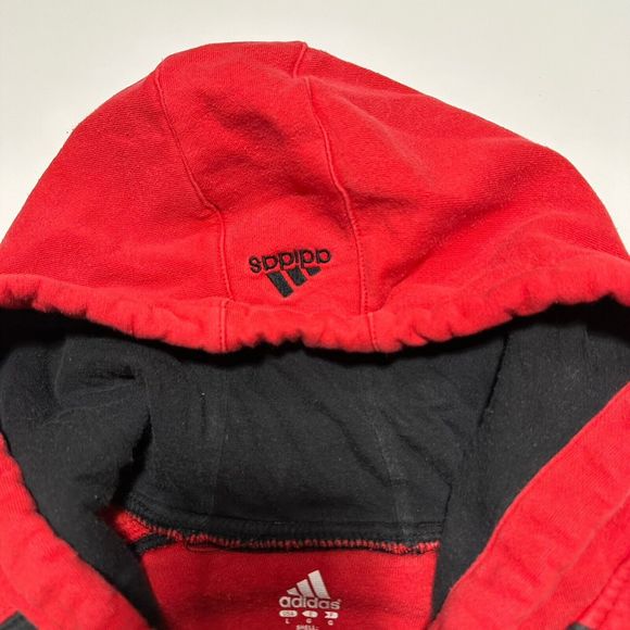 Adidas Trail Blazers Full Zip Hooded Jacket Men Large Red Black Vintage Y2K - Picture 5 of 8